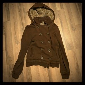 Hooded sweatshirt jacket